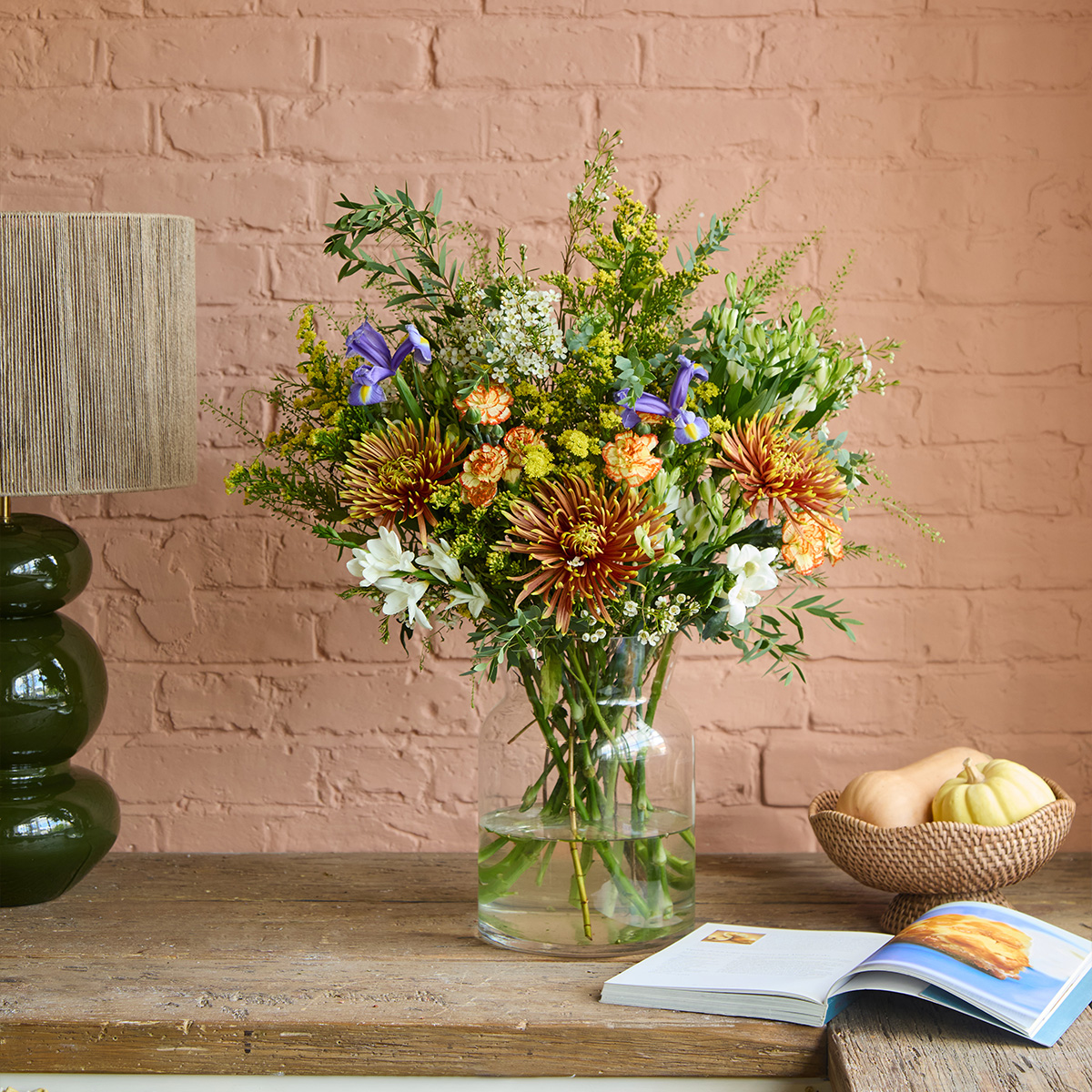 Pink gladioli in a fresh flower arrangement - Freddie's Flowers image