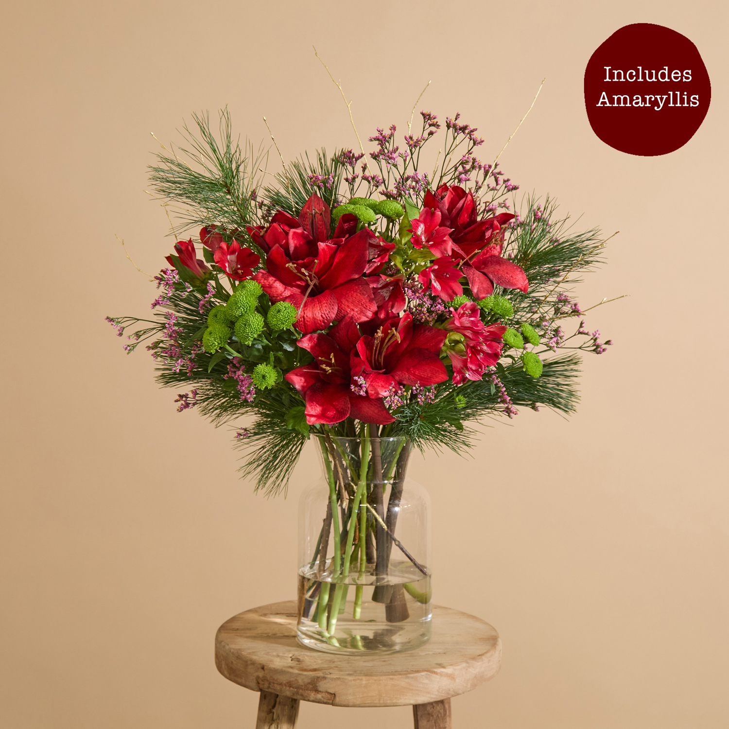 Christmas Flowers Delivery | Set Day (Free) Or Next Day | Beautiful Christmas Bouquets (Size: Classic) image