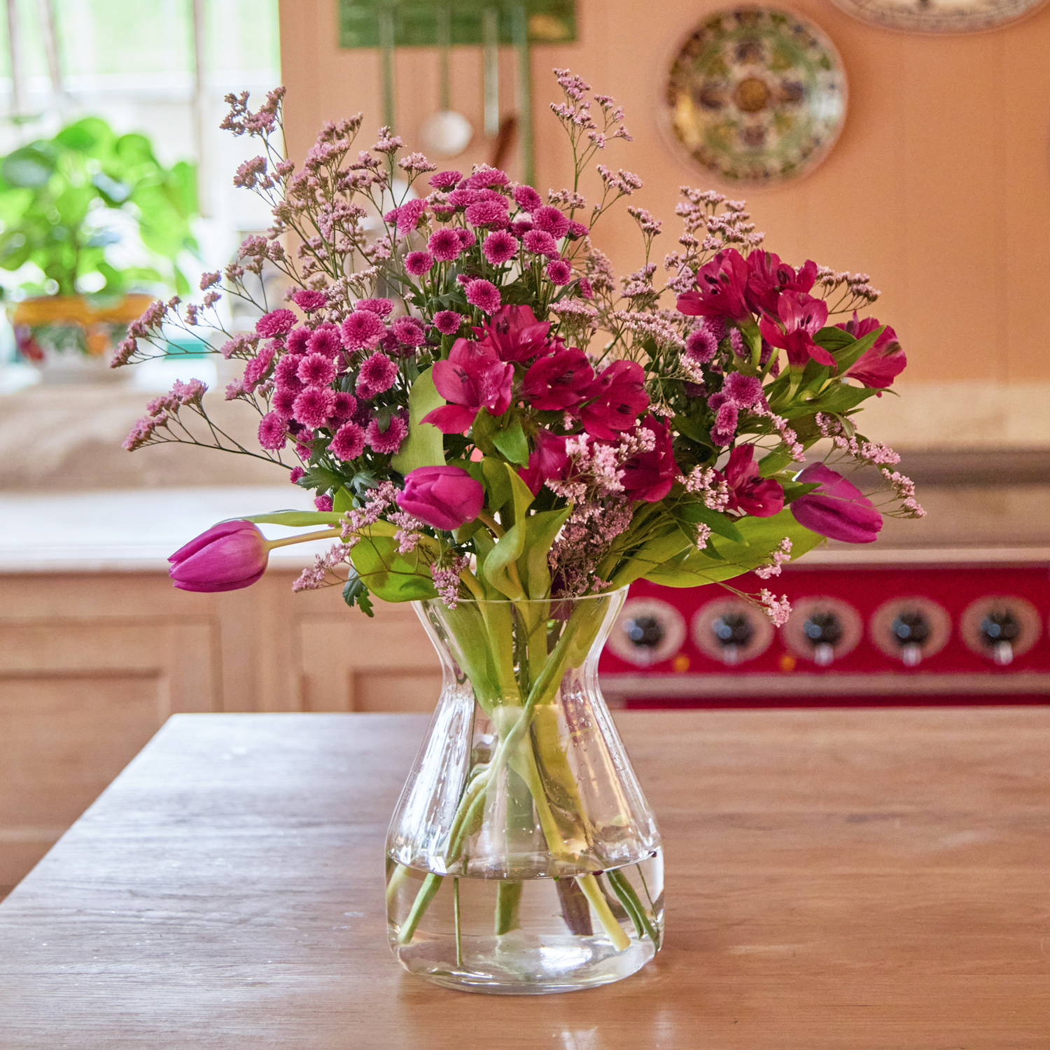 Easter flower bouquet with alstroemerias & tulips | Send flowers online | Sugared Peach | size: letterbox, photo 2