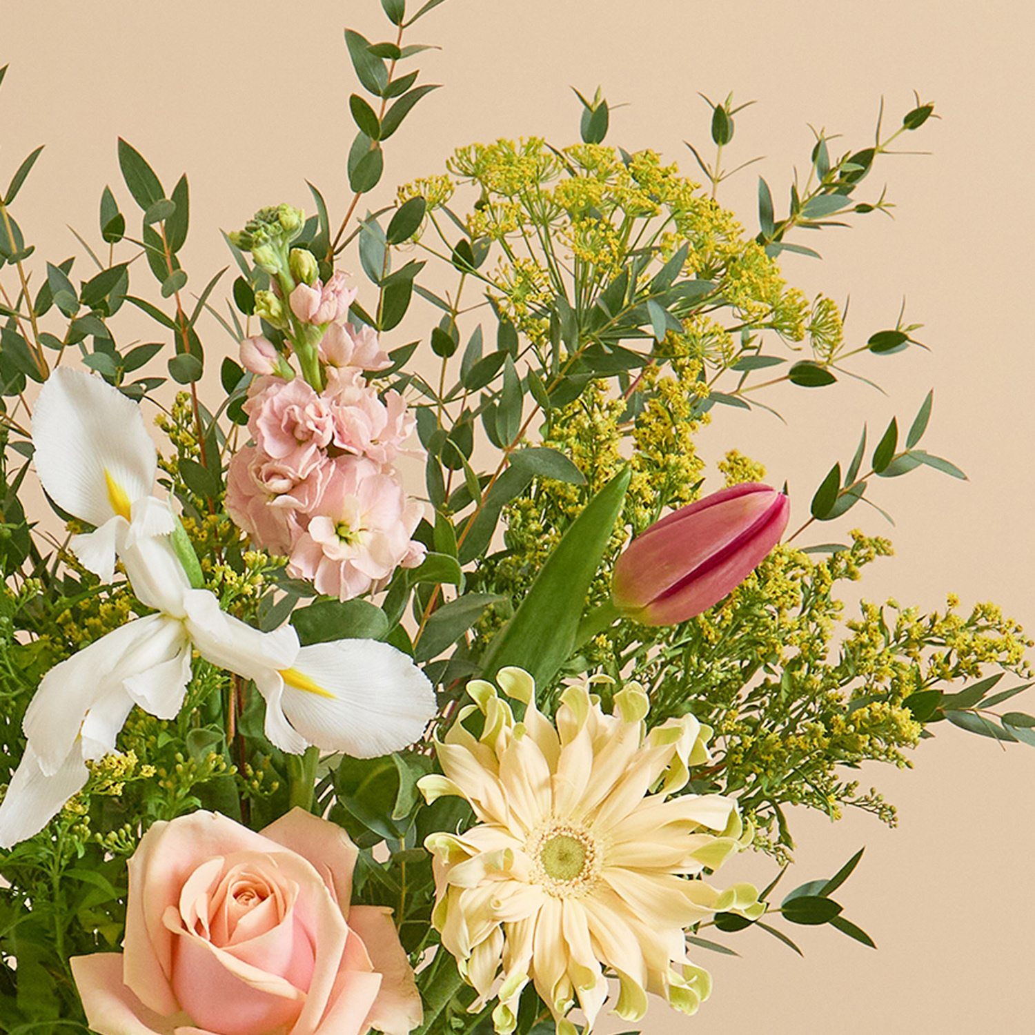 Easter flower bouquet with craspedia & gerbera | Send flowers online | Frosted Lime | size: classic, photo 3