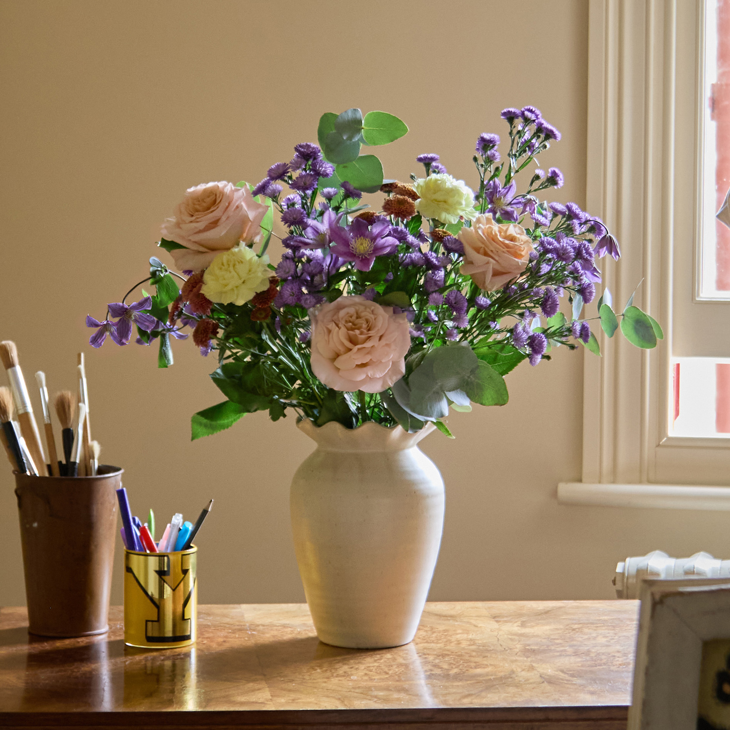 Thank You Flower bouquet with roses & santinis | Send flowers online | Jelly Bean | size: classic, photo 2