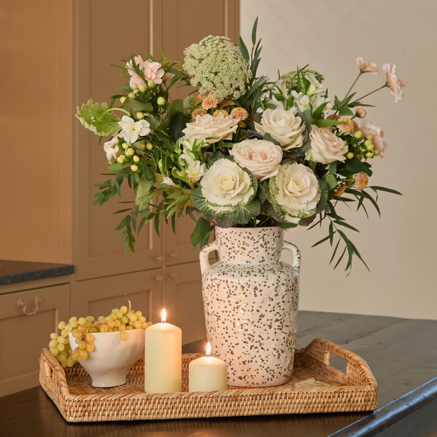 Anniversary Flower bouquet with roses & santinis | Send flowers online | Cabbage Patch | size: showstopper, photo 2