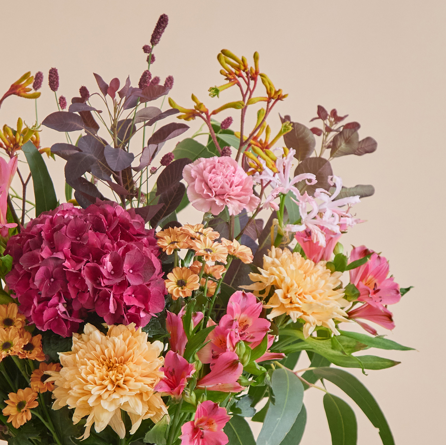 Flower bouquet with santinis & chrysanthemums | Send flowers online | Autumn Bounty | size: showstopper, photo 3