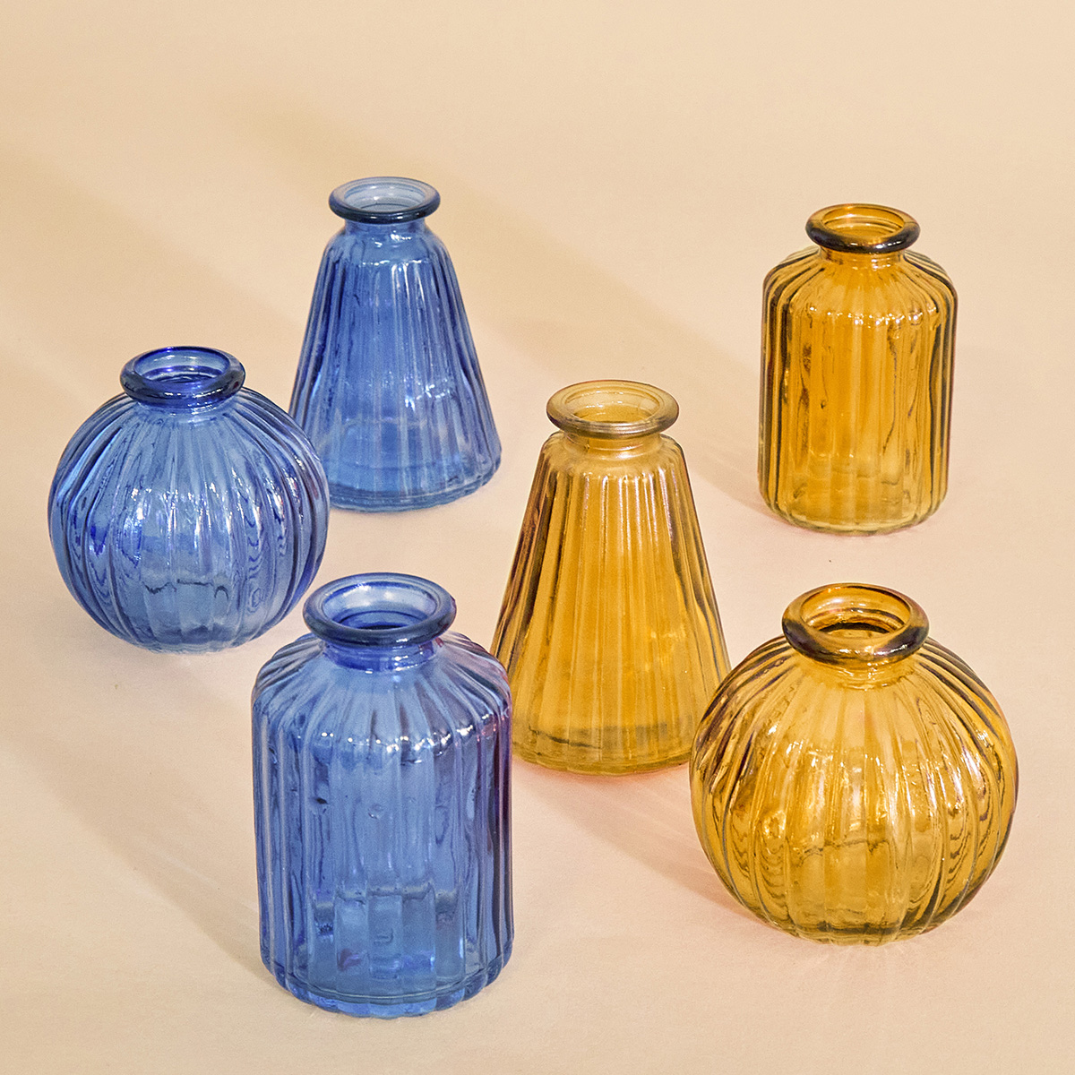 The Cobalt & Cognac Tablescape Set With Flowers