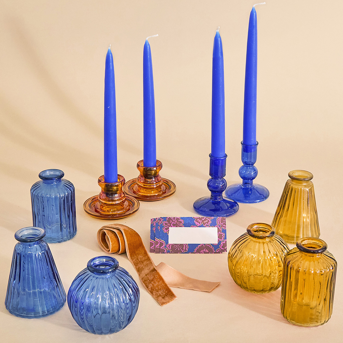 The Cobalt & Cognac Tablescape Set