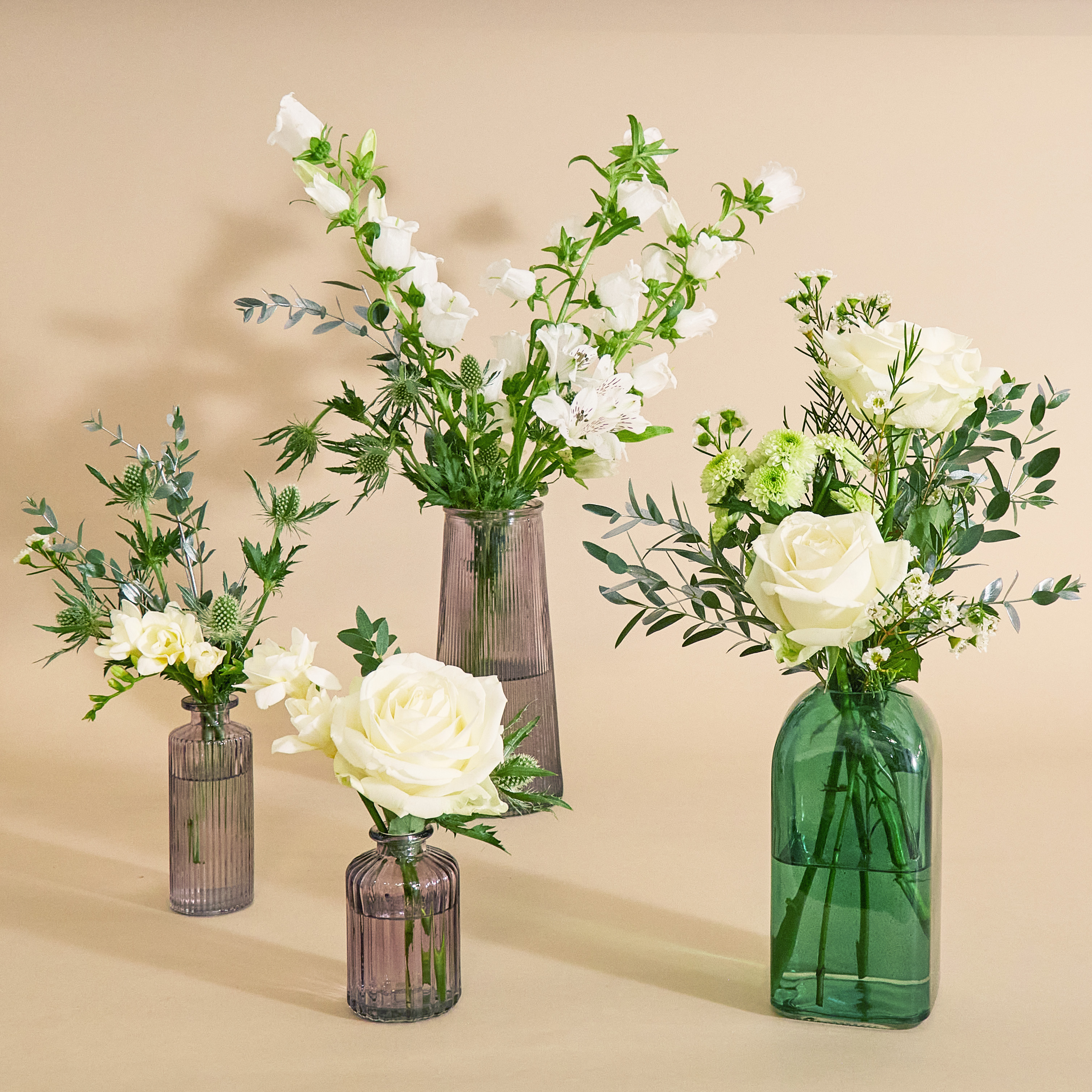The Emerald & Amethyst Tablescape Set With Flowers
